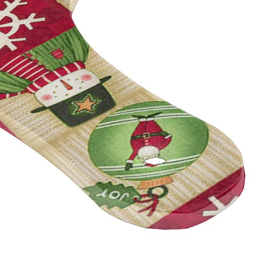 Weihnachtsthema Snowman Snowflakes Red Green Gold Schneidebrett (Ecke)