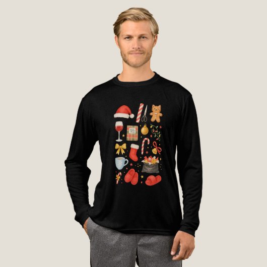 Weihnachtsthema Tri-Blend shirt (Volle Vorderseite)