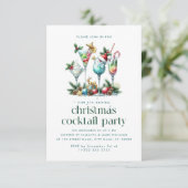 Weihnachtsthema Weihnachtscocktail Party Dankeskarte (Stehend Vorderseite)