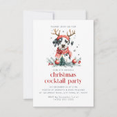 Weihnachtsthema Welpe Weihnachtscocktail Party Dankeskarte (Vorderseite)
