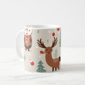 Weihnachtsthema Woodland Muster Kaffeetasse (Vorderseite Links)