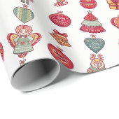 Weihnachtsthemenorientiertes Packpapier (Rolleneckpunkt)