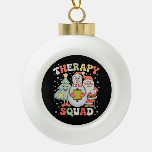 Weihnachtstherapie Squad SLP OT PT Crew Weihnachte Keramik Kugel-Ornament (Vorderseite)