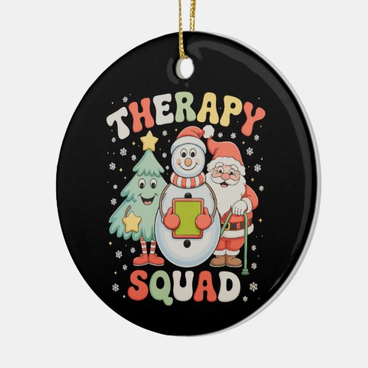 Weihnachtstherapie Squad SLP OT PT Crew Weihnachte Keramik Ornament (Links)