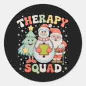 Weihnachtstherapie Squad SLP OT PT Crew Weihnachte Runder Aufkleber (Vorderseite)