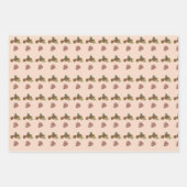 Weihnachtstiche und Zweige Rosa Muster Geschenkpapier Set (Vorderseite 2)