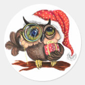 Weihnachtsticker Babyschale mit Geschenk Runder Aufkleber (Vorderseite)