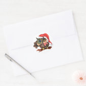 Weihnachtsticker Babyschale mit Geschenk Runder Aufkleber (Umschlag)