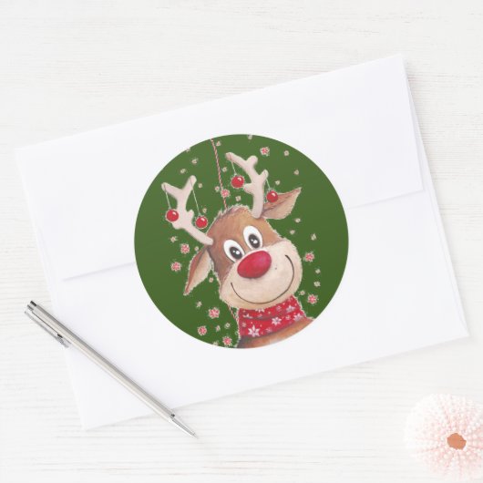Weihnachtsticker Classic Round Sticker (Umschlag)
