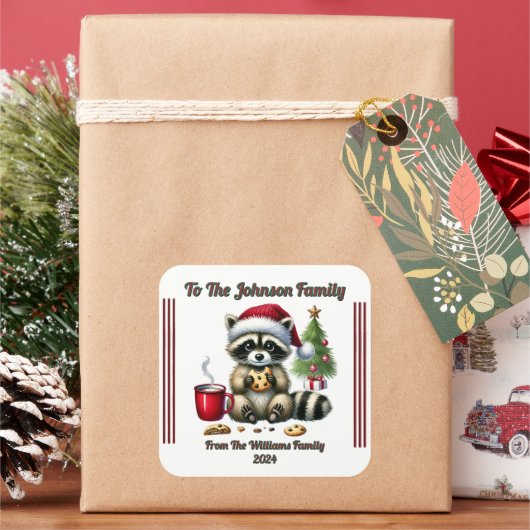 Weihnachtsticker für Geschenke Quadratischer Aufkleber (Feiertag)