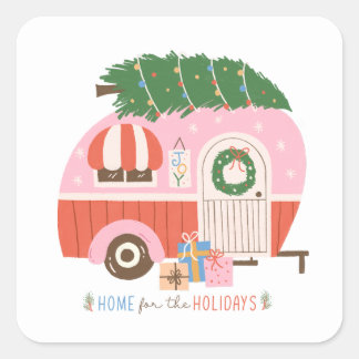 Weihnachtsticker für Grußkarten & Geschenkwraps Quadratischer Aufkleber