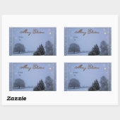 Weihnachtsticker im Winter Rechteckiger Aufkleber (Blatt)