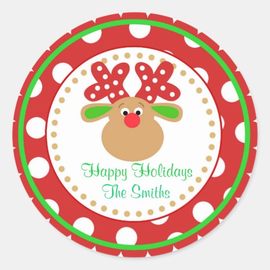 Weihnachtsticker Runder Aufkleber (Vorderseite)