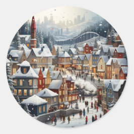 Weihnachtsticker Runder Aufkleber