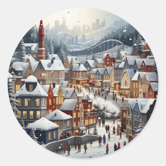 Weihnachtsticker Runder Aufkleber (Vorderseite)