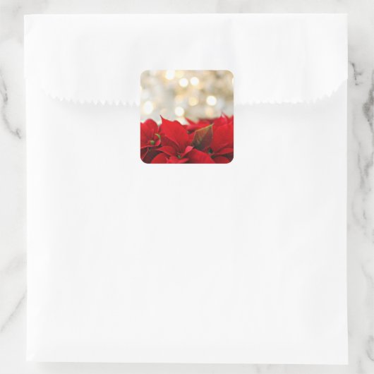 Weihnachtstickerblatt mit Blume Quadratischer Aufkleber (Tasche)