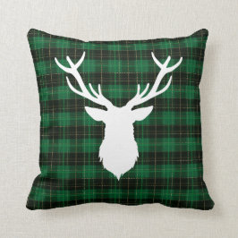 Weihnachtstiefenkäfer Grüner Karierter Kissen