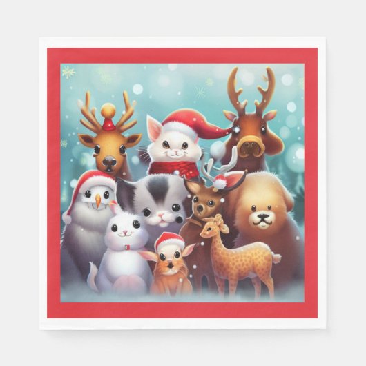 Weihnachtstiere 2 serviette (Vorderseite)
