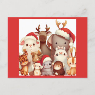 Weihnachtstiere 3 feiertagspostkarte