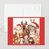 Weihnachtstiere 3 feiertagspostkarte (Vorne/Hinten)