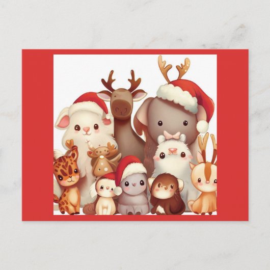 Weihnachtstiere 3 feiertagspostkarte (Vorderseite)