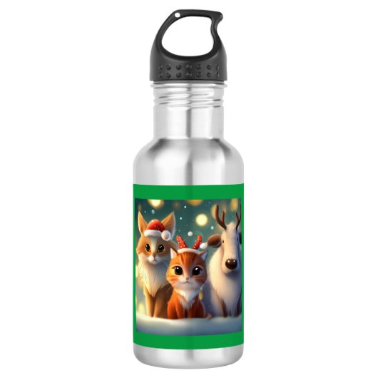 Weihnachtstiere 5 edelstahlflasche (Vorderseite)