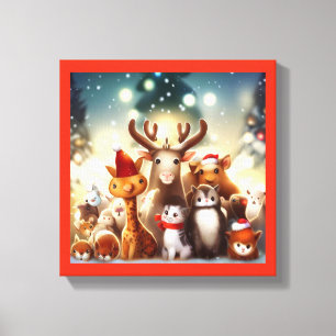 Weihnachtstiere 7 leinwanddruck