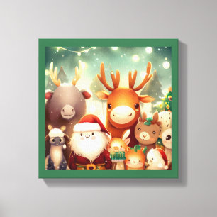 Weihnachtstiere 8 leinwanddruck