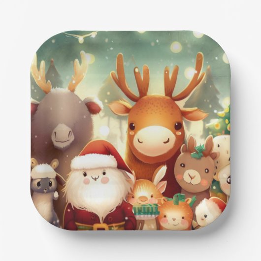 Weihnachtstiere 8 pappteller (Vorderseite)