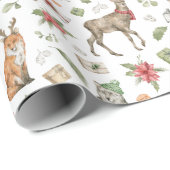 Weihnachtstiere aus Holz Geschenkpapier (Rolleneckpunkt)