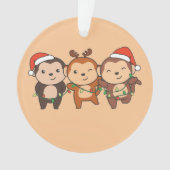 Weihnachtstiere der Affen Niedliche Affen oder Ornament (Vorderseite)