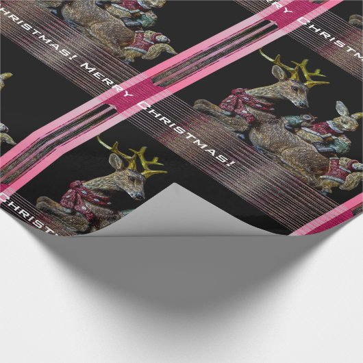 Weihnachtstiere Geschenkpapier (Ecke)