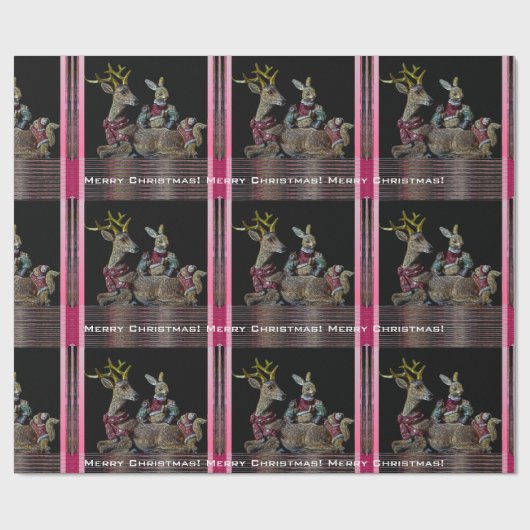 Weihnachtstiere Geschenkpapier (Flach)