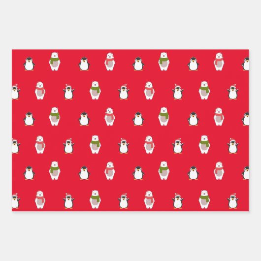 Weihnachtstiere Geschenkpapier Set (Vorderseite 3)