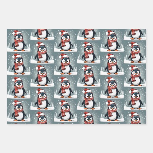 Weihnachtstiere Geschenkpapier Set (Vorderseite)