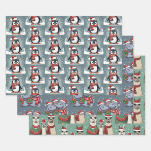 Weihnachtstiere Geschenkpapier Set