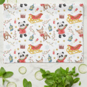 Weihnachtstiere Geschirrtuch (Gefaltet)