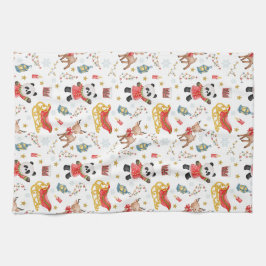 Weihnachtstiere Geschirrtuch