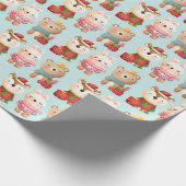 Weihnachtstiere im Fest Outfits Muster Geschenkpapier (Ecke)