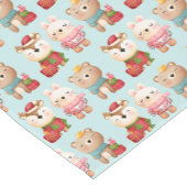 Weihnachtstiere im Fest Outfits Muster Kurzer Tischläufer (Ecke)