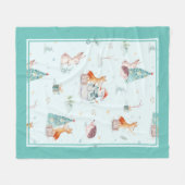 Weihnachtstiere im Winterwunderland Fleecedecke (Vorderseite (Horizontal))