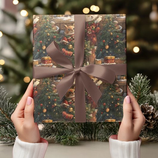 „Weihnachtstiere mit Launen Geschenkpapier