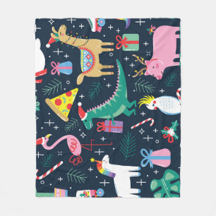 Weihnachtstiere, Niedliches Nahtloses Design. Fleecedecke