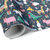 Weihnachtstiere, Niedliches Nahtloses Design. Geschenkpapier (Rolleneckpunkt)