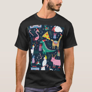 Weihnachtstiere, Niedliches Nahtloses Design. T-Shirt