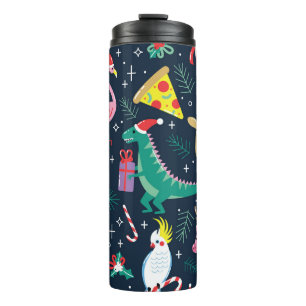 Weihnachtstiere, Niedliches Nahtloses Design. Thermosbecher