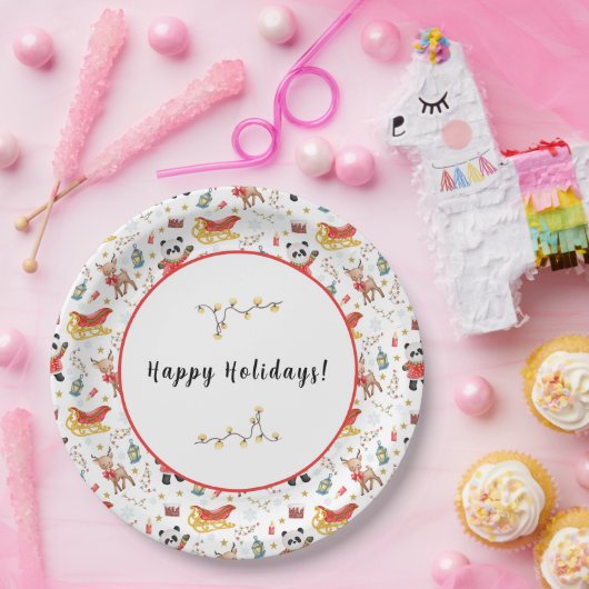 Weihnachtstiere Pappteller (Party)