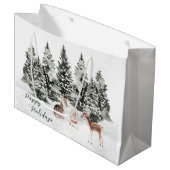 Weihnachtstiere Pine Forest Geschenktasche Große Geschenktüte (Vorderseite Schrägansicht)