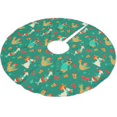 Weihnachtstiere Polyester Weihnachtsbaumdecke (Schrägansicht)