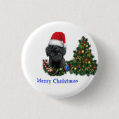 Weihnachtstiere Poodle Button (Vorderseite)